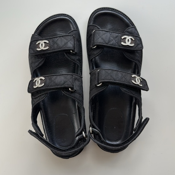 Chanel Quilted Dad Sandals, Black, Size 39.5 - Picture 3 of 17